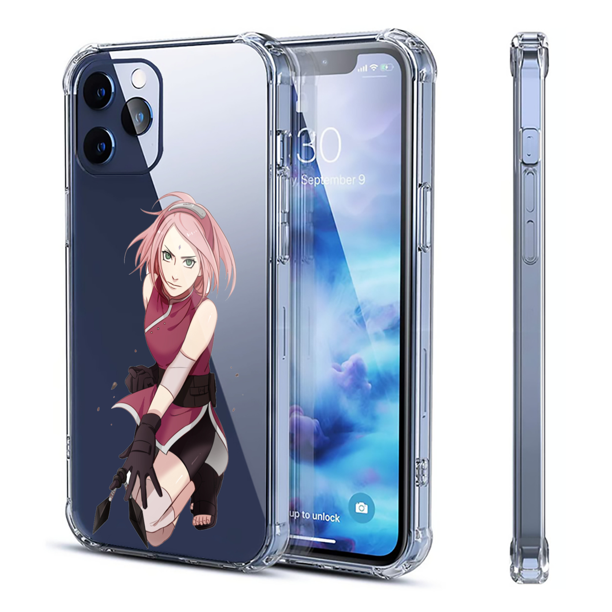 （画像用） NARUTO -ナルト- 春野サクラ Haruno Sakura 【iPhone 12シリーズ対応】透明スマホケース（クリアソフトケース）
